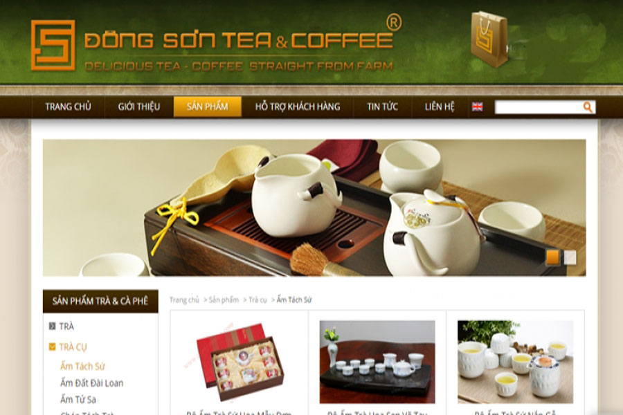 web bán trà