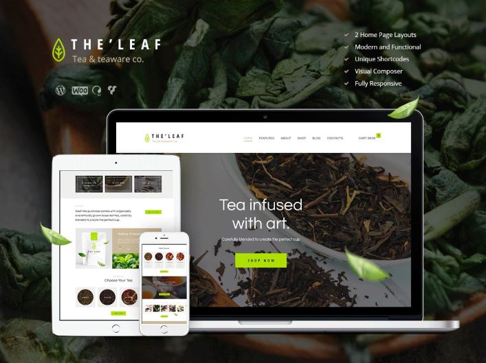 TheLeaf - Theme giới thiệu và kinh doanh trà online.