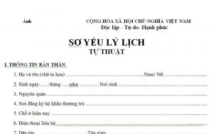 sơ yếu lý lịch