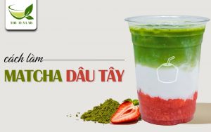 cách làm matcha dâu tây