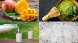 nguyên liệu làm matcha xoài latte