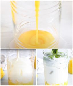 pha matcha latte xoài