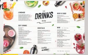 Thiết kế menu đồ uống đa dạng và hấp dẫn