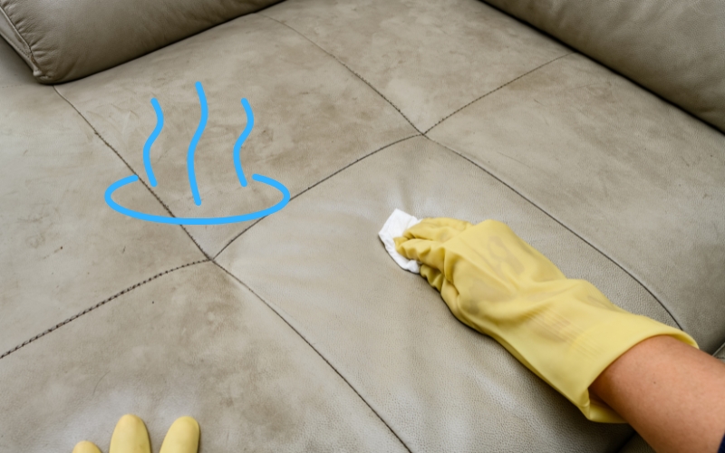 Làm sạch ghế sofa nỉ bằng khăn ấm