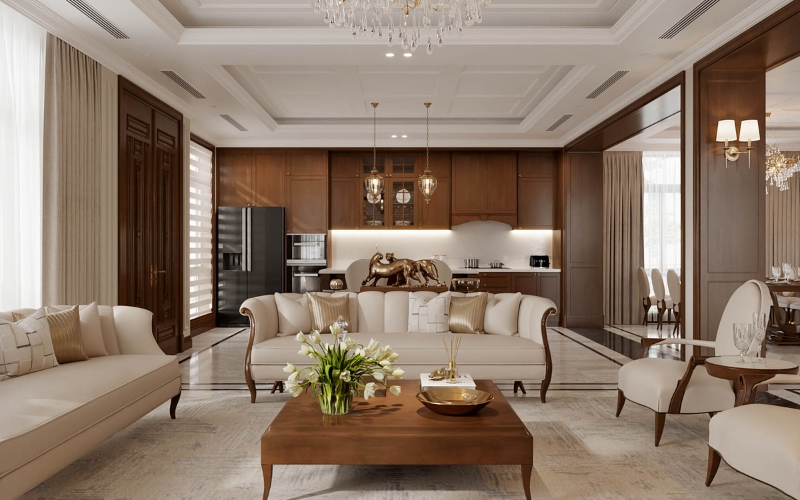 Tránh đặt bàn trà hướng thẳng cửa cổng hoặc ban công