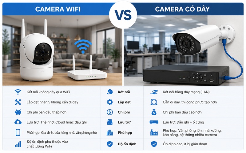 so sánh camera wifi và có dây